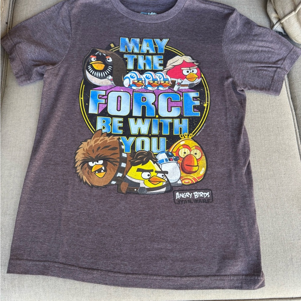Old Navy Collectabilitees, Angry Birds, short sleeve, Brown Heather, Size Large
